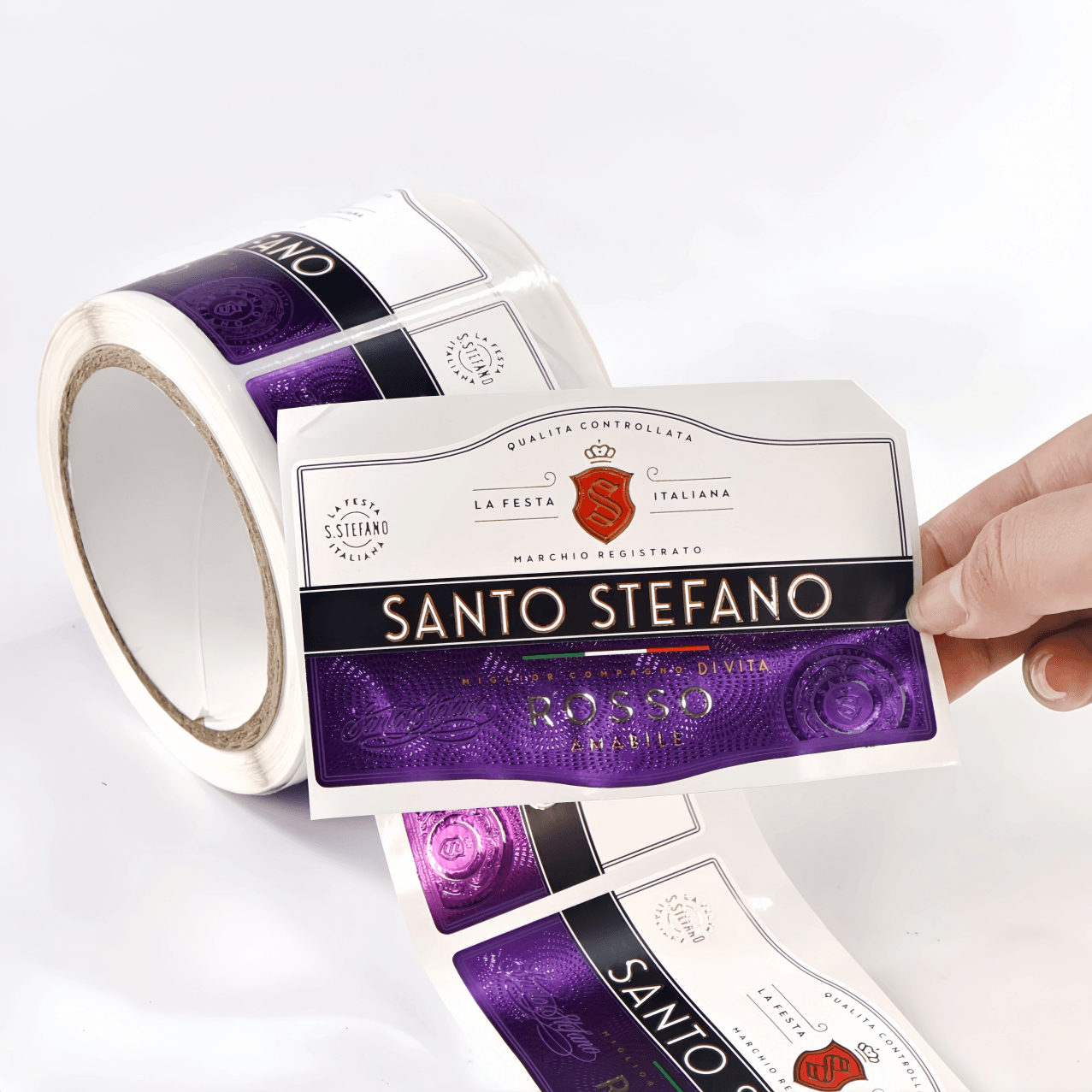 Custom Foil and Embossing Wine Bottle Labels