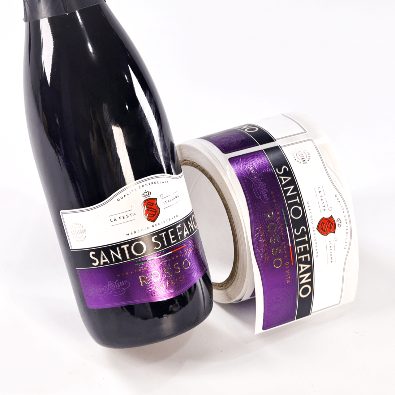 Custom Foil and Embossing Wine Bottle Labels