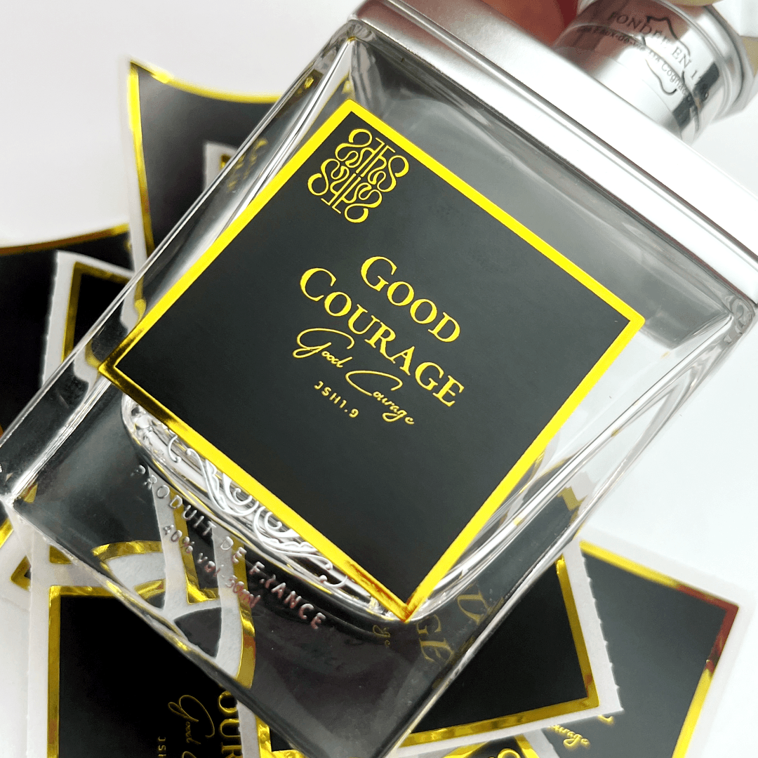 Custom Gold Foil Stamped Perfume Labels