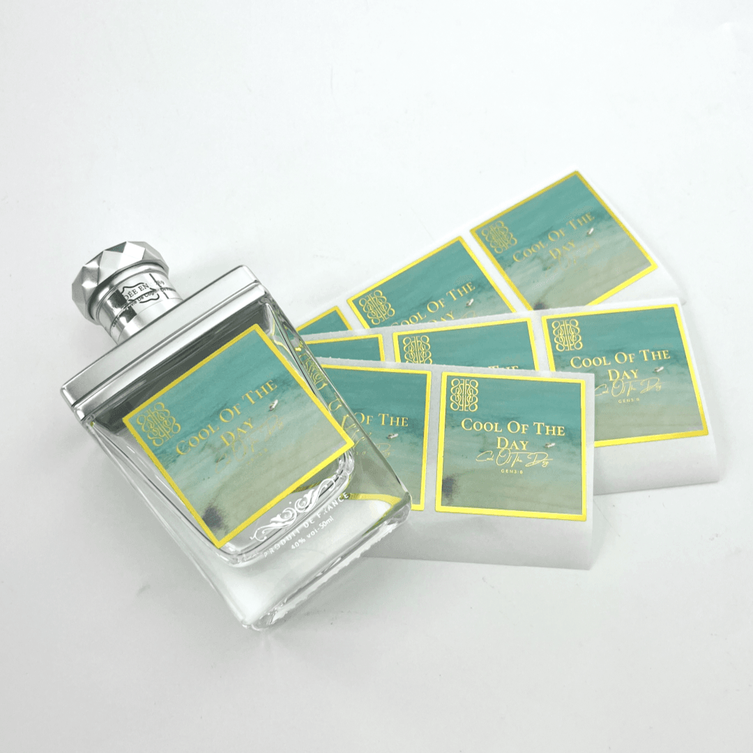 Custom Gold Foil Stamped Perfume Labels