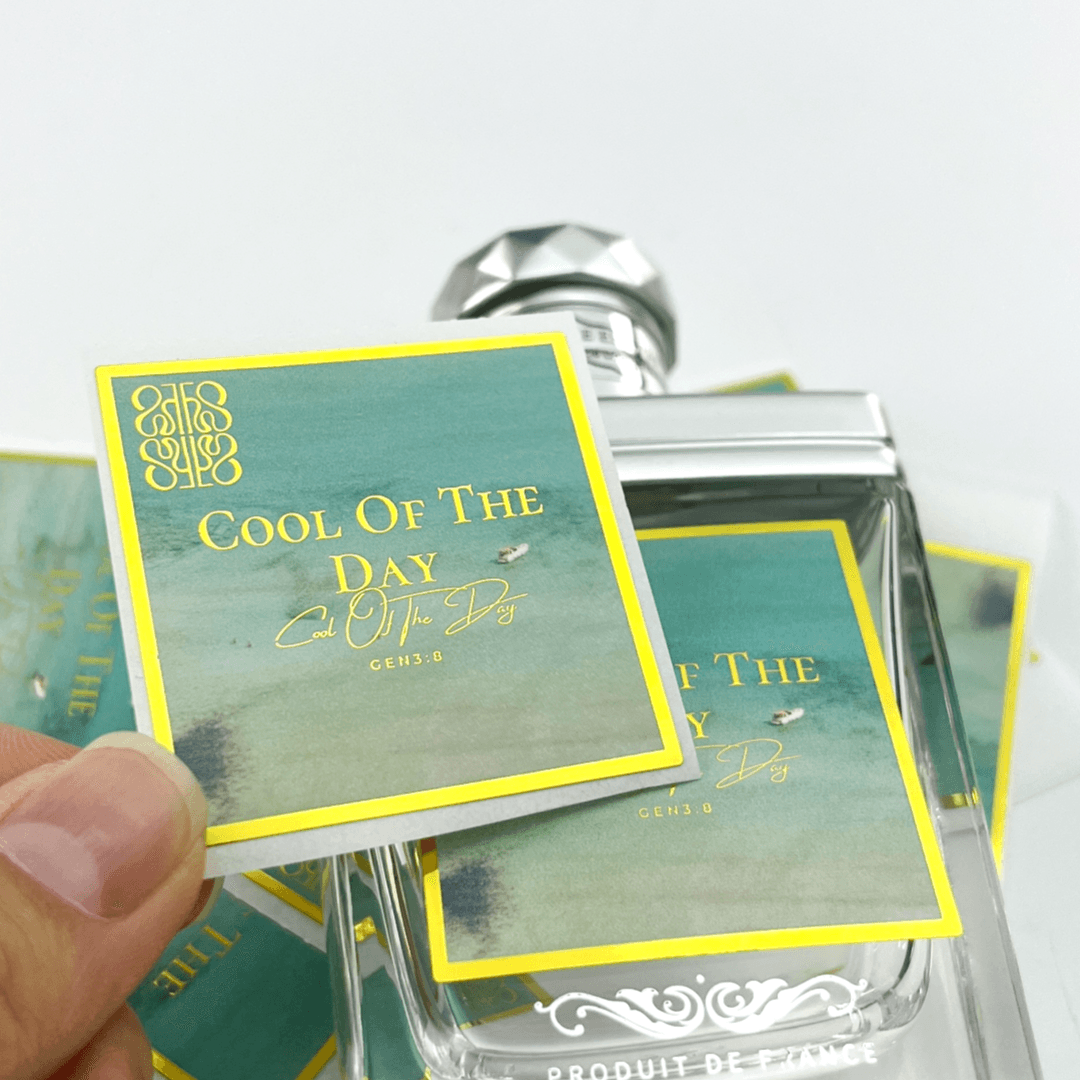 Custom Gold Foil Stamped Perfume Labels