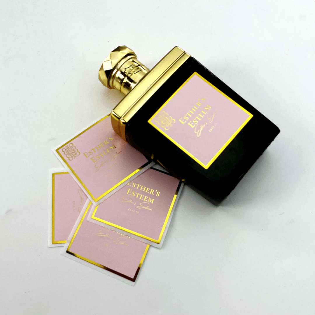 Custom Gold Foil Stamped Perfume Labels