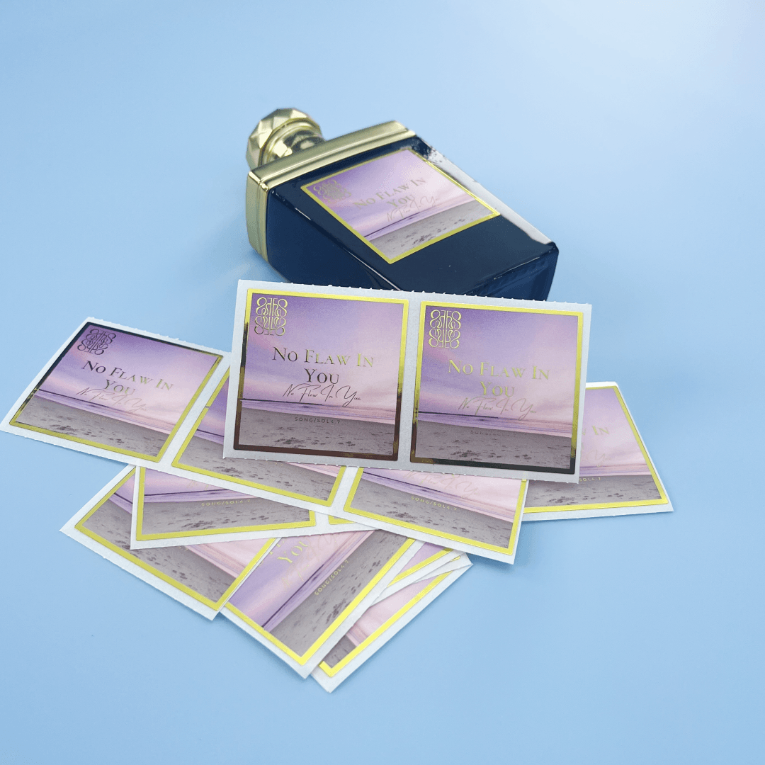 Custom Gold Foil Stamped Perfume Labels