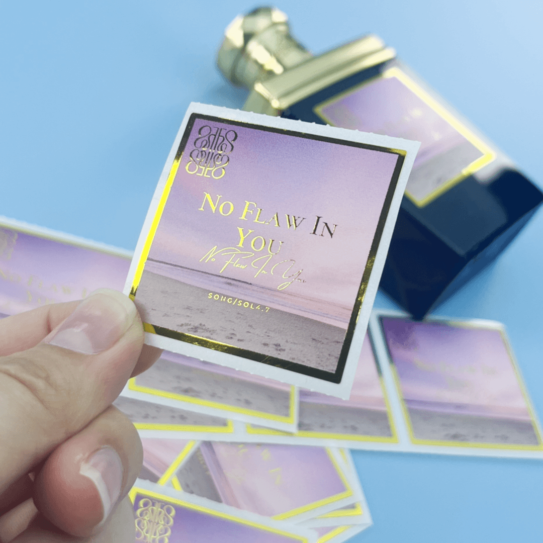 Custom Gold Foil Stamped Perfume Labels